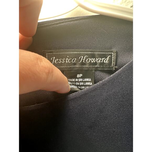NWT Jessica Howard jersey navy mesh trim dress womens 8 corpcore career preppy - Picture 6 of 10